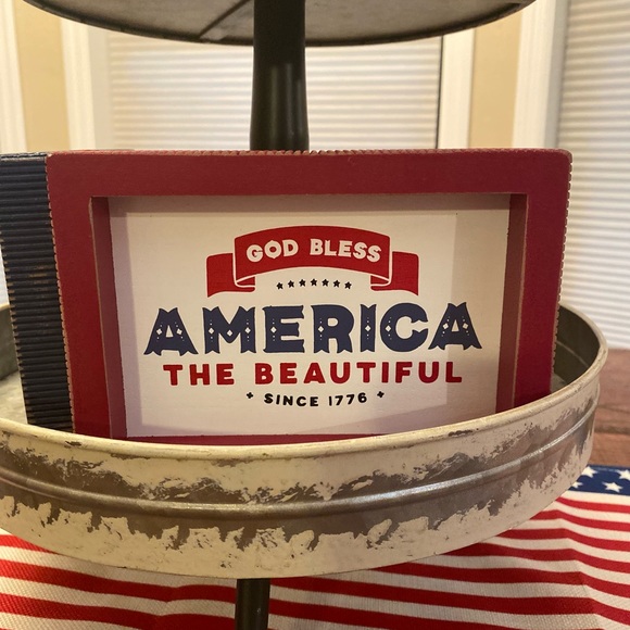 Patriotic Tier Tray Set Of 3, Let Freedom Ring & Proud To Be An American Signs - Picture 9 of 16